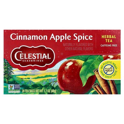 apple cinnamon herbal tea box with 20 bags may support healthy sugar levels.