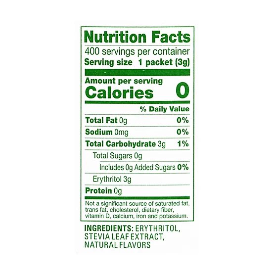Truvia Back Label
