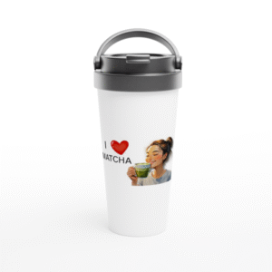 White 15oz Stainless Steel Travel Mug