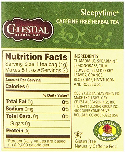 Celestial Seasoning Chamomile Back Label