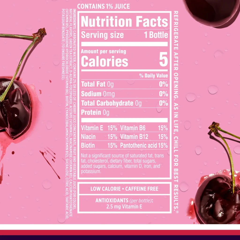 Sparkling Ice Back Label