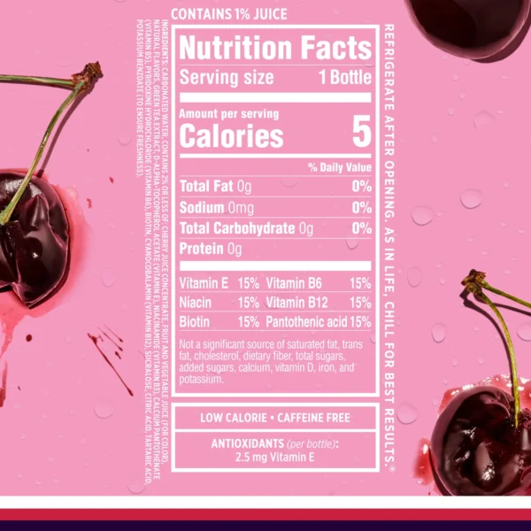 Sparkling Ice Naturally Flavored Sparkling Water, Ice Black Cherry, 17 Fl Oz, 12 Count - Image 2