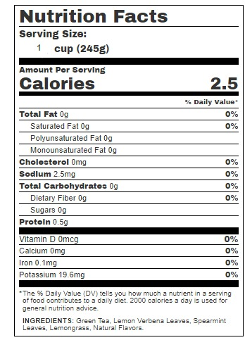 Tazo Green Tea Back Label